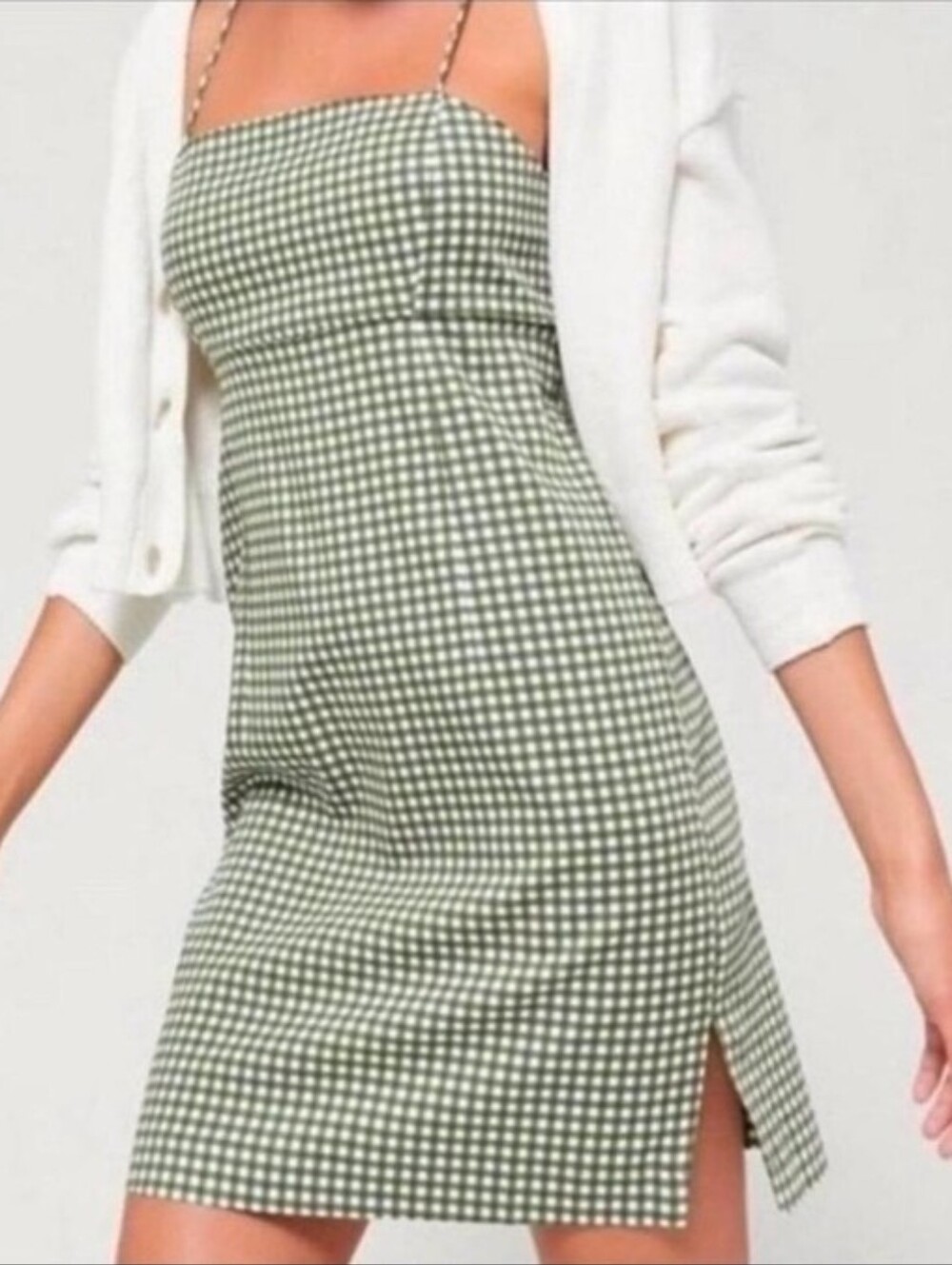 Urban Outfitters Women's Green and White Dress Size 6